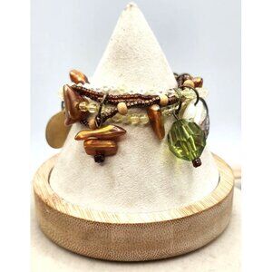 Mother of Pearl/Abalone Green Beaded Fashion Bracelet - Multistrand